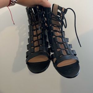 Lace Black Heels